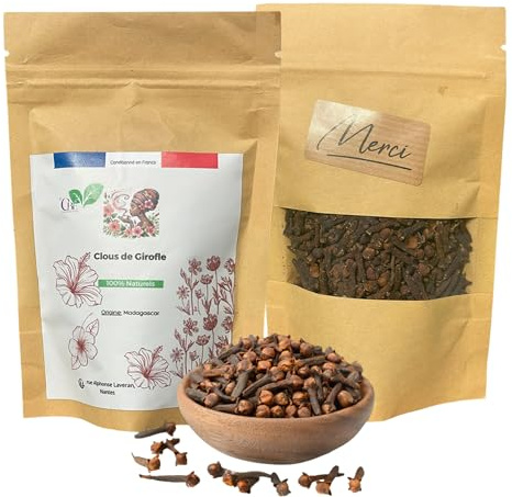 Clou de Girofle CBÊ 20g - Clous de Girofle Entiers - 100% naturel, Qualité Supérieure - Arôme Intense - Essentielle pour la cuisine, la pâtisserie, le thé ou le vin chaud - Épice d'Afrique
