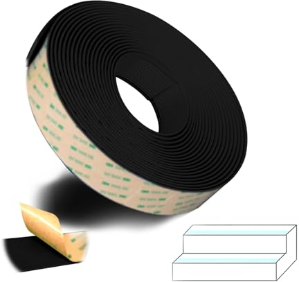 Treppenkantenprofil Selbstklebend PVC Winkelprofil Kunststoff Anti-Rutsch Treppenkante Selbstklebend Kantenschutz Antirutsch-Profil Winkelprofil Für Den Außen- Und Innenbereich ( Color : Nero , Size :