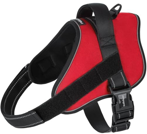 rabbitgoo Dog Harness Medium, Service Easy-on Vest, M, Red