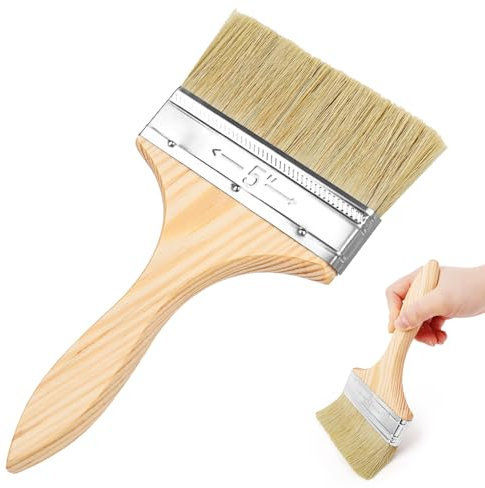 TNOMSNO Pinceaux peinture murale, 120 mm Pinceaux vernis bois Brosse pour huiles
