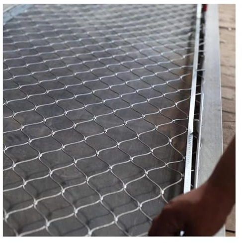 VXHCS 304 Edelstahl-Seilnetz, Sicherheitsnetze für Geländer 10cm/2mm Höhenfallschutznetze, Gartenschutznetz (2x3m/6.6x9.8ft)
