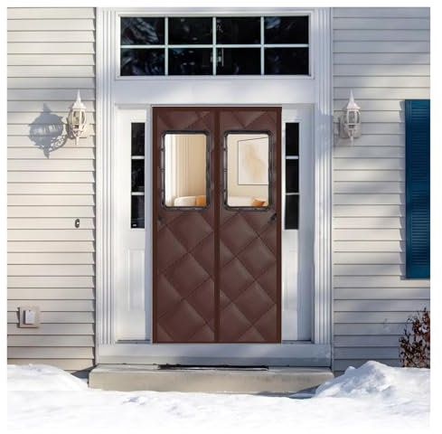 YXEHZ Winddichte Thermovorhang Tür Thermo Türvorhang Kälteschutz Magnet Wärmeschutzvorhang Geeignet für Schlafzimmer und Wohnzimmer in Warmem Braun(1x2.1m)