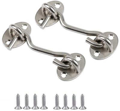 Fenglin-joy Ganci Tempesta con Occhielli, 2 pezzi Ganci per Cabina Gancio Finestra in Acciaio Inossidabile con 8 pezzi viti di montaggio per cancello, garage, recinzione, finestra (10 cm)
