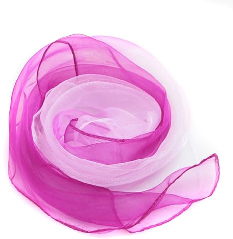 Blausky 20 Stück Square Jongliertücher,Tanz Tücher Set,Bunte Farbverlauf Chiffontücher Schal,Damen Kopftuch Seidentuch 60x60cm für Sensorisches Werkzeug,Tanzen Jonglieren,Rosa Rot Weiß