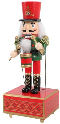 GETAJGHSD Caja De Música Cascanueces De Pintada Mano Figura De Cascanueces para Decoración De Escritorio De Oficina De Navidad Hogar