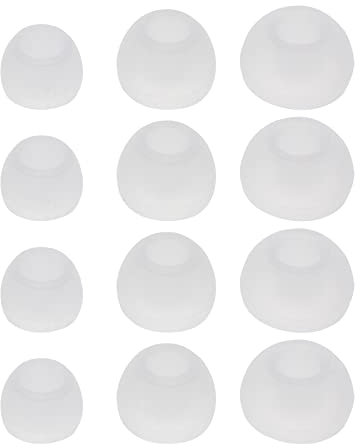 Lot de 12 embouts de rechange en silicone souple pour écouteurs intra-auriculaires (trou intérieur 4,5 mm)