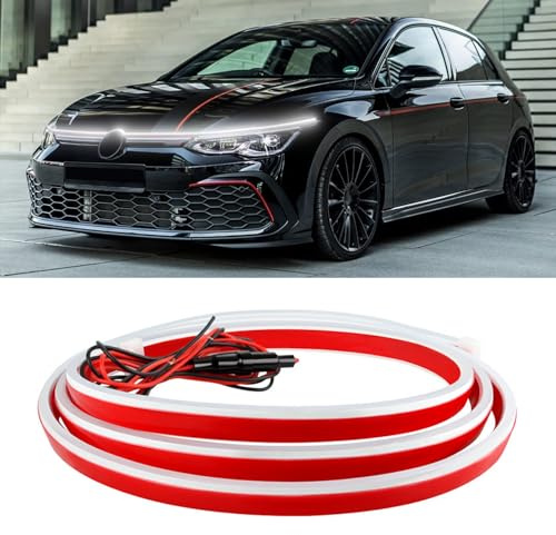 DREAMOTOR LED Tagfahrlicht, 180 cm, flexibel, wasserdicht, Motorhauben-Lichtleiste, universell, 12 V, dynamisches Scan-Start-Up-Hoodbeam-Kit, Lichtleiste unter der Motorhaube für Autos, LKWs, SUV