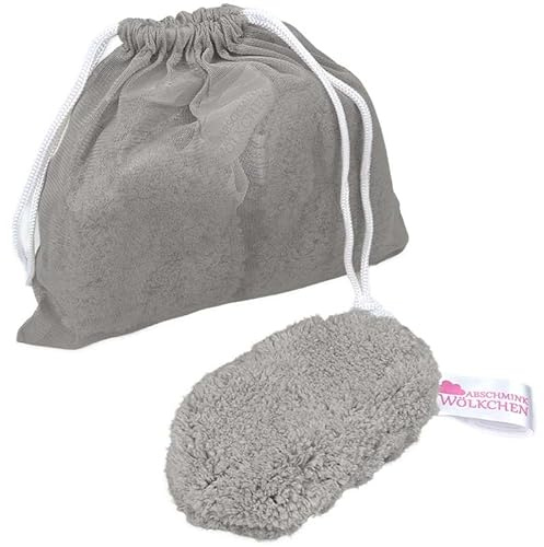 PASTACLEAN 6er-Pack Abschminkpads + Organza Tasche - 7-teiliges Reinigungsset für die tägliche Pflegeroutine, Augenpads, waschbare Pads, superweiche Gesichtstücher (Grau, 13 x 8,5 cm)