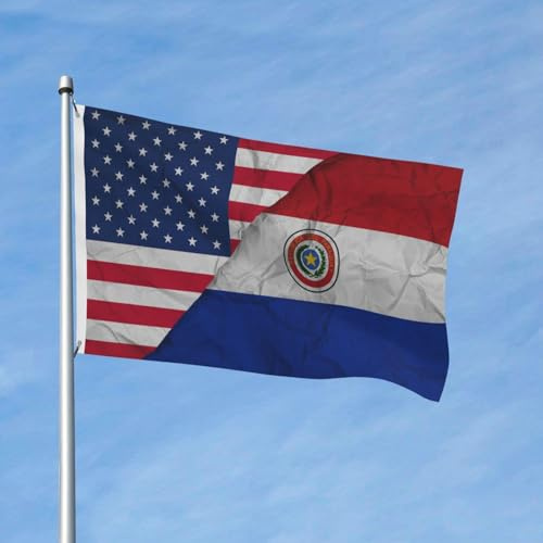 Bandera paraguaya de América, Paraguay, de 90 x 150 cm, poliéster, de temporada, de doble cara, para jardín, exterior, hogar, patio, decoración de festivales.