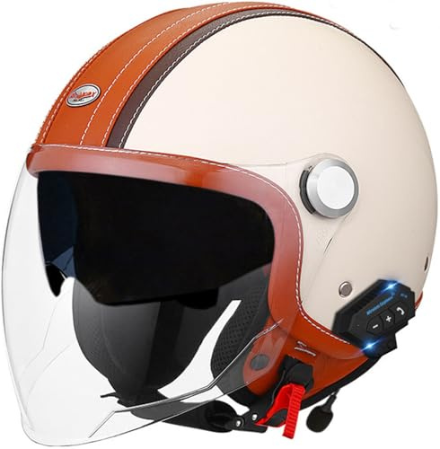 Casco Scodella Portatile Mezzi, Caschi Jet Mezzo, Caschi Da Motociclista Vintage Caschi Cromwell Caschi Casco A Scodella Scooter Motorino ECE/DOT Omologato Mezzo Elmetto Da Moto 6,XXL