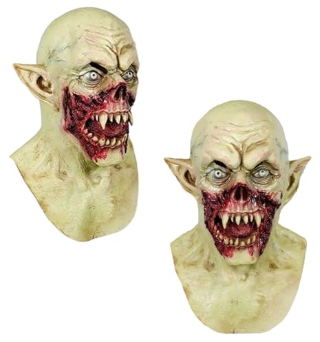 KOMEIYL Halloween Vampirmaske, Latex Scary Vampir Maske, Realistische Scharfen Zähnen Vampire Maske, Gilt für Halloween-Party, Mottoparty, Rollenspiele