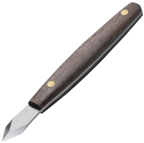 Strumento per intaglio in pelle, 20 cm, coltello per marcatura a doppia smussatura, design ergonomico, manico in legno, qualità accurata, linea e dettagli ideale per
