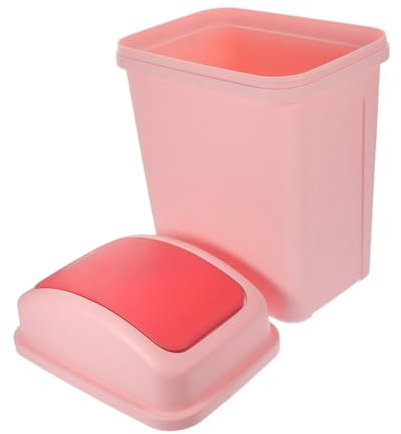 Cabilock Poubelle à Couvercle Oscillant Capacité, Seau à Déchets En Plastique Épais, Couleur Rose, Couvercle Pratique à Bascule, Poubelle Ménagère Cuisine Et Salon, Modèle Agrandi