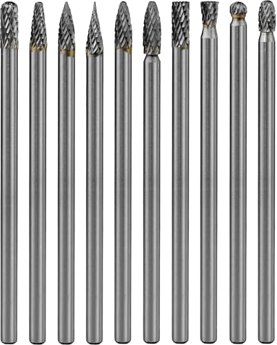 Carbide Burr Set Long Shank (10Pcs, 1/4)