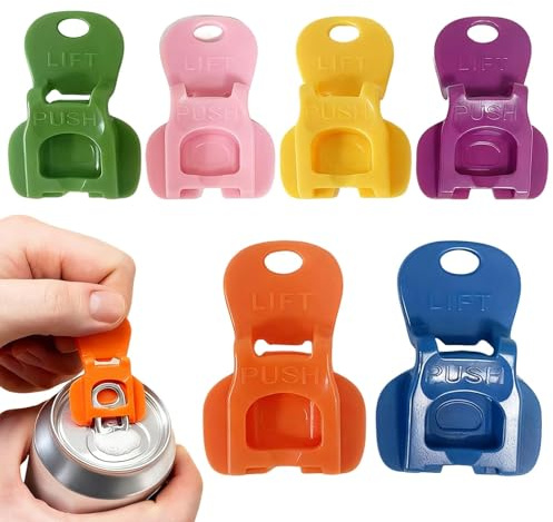 6 Pcs Beverage Barricade, Pop Can Opener, for Coke Beer Plastic Leakproof Pop Can Opener Beverage Barricade
