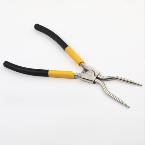 Circlip Pliers for Washing Machine - Spring Action Expansion Removal Tool, High-Carbon Steel with Non-Slip Handle, 280mm (11'') Long Nose Pliers(Yellow)