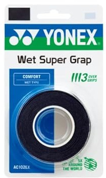 YONEX Wet Super GRAP Overgrip, Comfort, 3 Pack, 30 Pack, 60 Pack for Tennis, Badminton, Squash Rackets, Choice of Colors