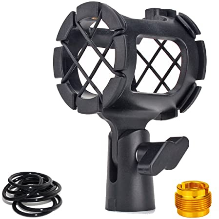 ZRAMO Microphone Basket Shock Mount Universal Shotgun mic shockmount Microphone Mount Holder Anti Vibration Recording Setup for AT4021 AKG D230 Senheisser ME66 Rode NTG-2 NTG-1 Audio-Technica AT-875R
