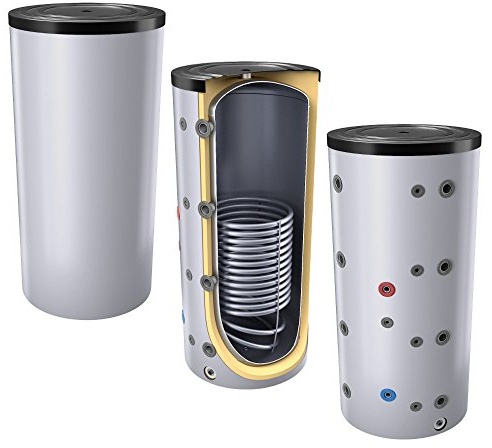 500L Pufferspeicher/Heizungsspeicher - Warmwasserspeicher für Heizungswasser, mit 1 Wärmetauscher (auch als Solarspeicher geeignet), inkl. Isolierung. Für Trinkwasser siehe emaillierte EWS8B Reihe.