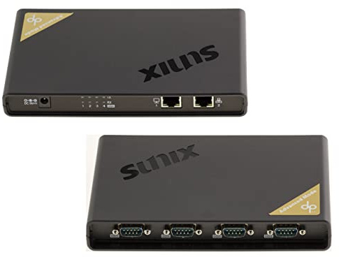 KALEA-INFORMATIQUE Konverter Ethernet RJ45 TCP/IP zu Serie RS232 4 Ports COM RS-232 DB9 mit Chipsatz SUNIX DPL2000Q (DPAS04H00).