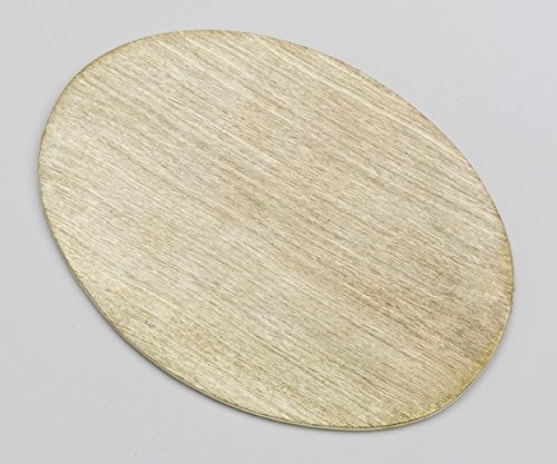 Kerzenteller Flachteller Oval Alu gebürstet Gold 17 x 12 cm ideal für Ovalkerzen, Ellipsenkerzen, Taufkerzen, Hochzeitskerzen, Trauerkerzen