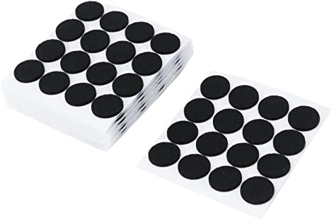 Antrader 0.7 Inch Self-Stick Furniture Round Felt Pads Wood Floor Protectors – Protect Your Hard Floors from Furniture Scratches Black 160 Pack