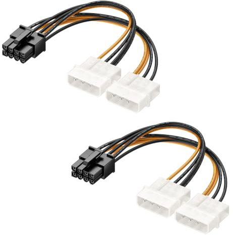 Cable Matters 2er-Pack 8-Pin PCIE zu Molex Stromkabel, 2X Molex, 10 cm | 2X Molex zu 8-Pin PCIE, 8-Pin PCIE auf dual Molex, GPU Strom Kabel