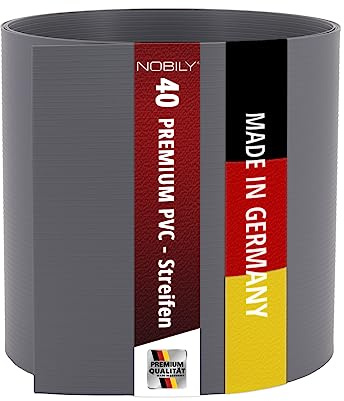 Premium Zaunsichtschutz HART-PVC / 40 x Streifen 2,525 m/Höhe 19 cm Fenstergrau - Zaun Sichtschutzstreifen Fachhandelsware für Doppelstabmattenzaun Zaun Sichtschutz grau - keine Folie