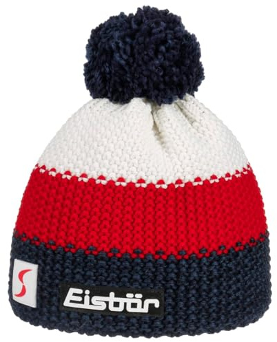 Eisbär Mütze Herren & Damen Star Pompon Ski Austria - Merino Wintermütze Unisex mit Fleece schützt vor Kälte und Wind - Bommelmütze atmungsaktiv elastisch Haube aus Österreich