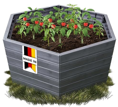Garantia Ergo Hochbeet XL 75 Wood, inkl. Flora Wassersparsystem - Blumentopf, Hochbeete für Garten, Pflanzkübel Groß Außen, Blumenkasten, Blumentopf Hoch, Blumenkübel, Blumenkübel Outdoor