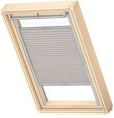 VELUX Original Dachfenster Plissee für MK08, Silbergrau, mit Grauer Führungsschiene