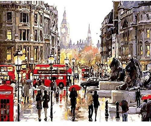 Zdklfm69 Malen nach Zahlen Ölgemälde nach Zahlen DIY New York City Ölgemälde Kits für Erwachsene Kinder Einzigartiges Geschenk Kill Time Home Decor 40x50cm