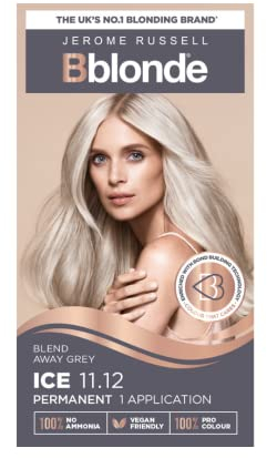 Jerome Russell Bblonde Ice Blonde Permanent Hair Colour – Full Grey Coverage Hair Dye Kit for Pre-Lightened & Blonde Hair, Ammonia Free Hair Dye with Brazil Nut oil