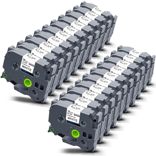 20x STRONIX Kompatibel Brother P-Touch Bänder TZe-241 TZe Schriftband TZ-241 Ub-241 Cassette 18mm Schwarz auf Weiß für Brother Beschriftungsgerät Brother Ptouch Cube Plus PT-D400 PT-D400VP PT-D600VP