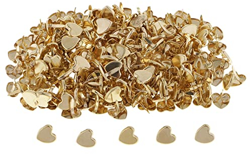 MagiDeal 50 x Metall-Papierverschlüsse, dekorative, handgefertigte, herzförmige Mini-Brads für Sammelalben