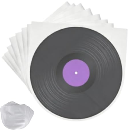 Cyrank 50 Buste per Dischi in Vinile LP, Buste Interne in Plastica da 12 Pollici per Dischi in Vinile, Copertine di Album, Coperture Protettive Antistatiche per La Conservazione degli Album