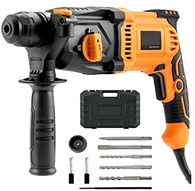 Taladro percutor rotativo de 800W, perforación máxima, 26mm, 4 modos, SDS-Plus, martillo neumático de trituración de hormigón con cable eléctrico for demolición,Para Conseguir Una Gran Estabilidad
