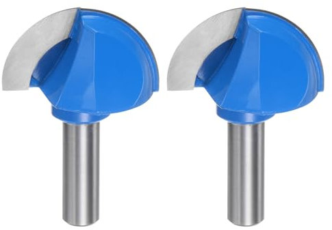 QUARKZMAN 2 Piezas de Lima para Router Vástago de 1/2 Diámetro de Corte de 2 Lima Redonda de Dos Flautas de Carburo para Caja de Corte para Carpintería y Limado de Madera