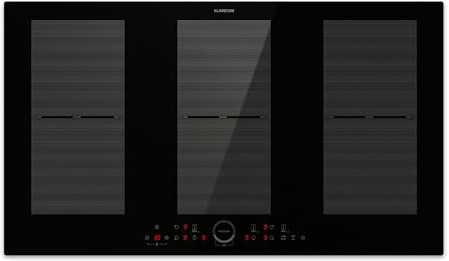 Klarstein Delicatessa 90 Placa Inducción - 6 Zonas Flex, 10500W, Sensecontrol, Temporizador & Bloqueo Infantil, Vitrocerámica Negra, Cocina Empotrada 90Cm