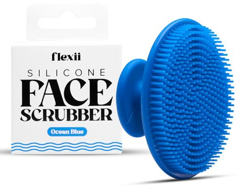 flexii® Silikon-Gesichtsschrubber – Gesichtsreinigungsbürste für Peeling | Sanfte Gesichtswaschbürste für empfindliche & trockene Haut, weiche Borsten, porentief peelen, Gesichtspeeling, Unisex