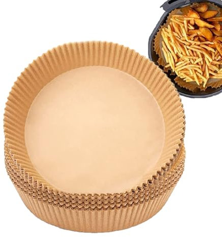 100 Stück Backpapier für Heißluftfritteuse Airfryer Backpapier Pergamentpapier Liner Kompatibel lebensmittelecht Luftfritteuse Pergamentpapier Liner für Heißluftfritteuse Bratpfanne Ofen Mikrowelle