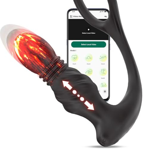 YcsLust App-gesteuerter Analplug – Anal Vibrator mit 9 Vibrations- & Teleskopmodi, Penisring & Analspielzeug, Silikon Analdildo für Paare, Sexspielzeug & Vibratorenset für Herren butt plu