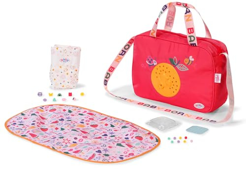 BABY Born Wickeltasche für Puppen - Inkl. Windeln, Puderdose, Aufbewahrungsbox & Pins zum Verzieren - Für alle 43cm Puppen - Hochwertiges Puppenzubehör