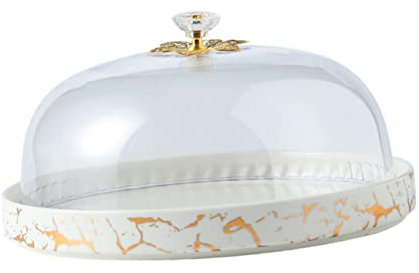 DKRAHRJJ Soporte para Tartas con Tapa, Plato de Postres Bandeja para Pasteles Bandeja para Servir Pasteles Bandeja para Pasteles Bandeja para Postres Bandeja para Té de la Tarde