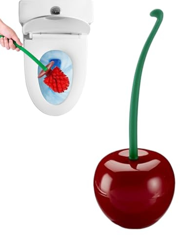 Toilettenbürste Kirsche Rot, Wc Bürste Mit Halter Stand, Wc-reinigungsbürste, Badezimmer-Toilettenschrubber Tiefenreiniger, Neuartige Toilettenbürste Mit Roten Kirschen Für Badezimmer, Ecken, Küch
