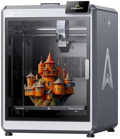 Creality K2 Plus 3D-Drucker, Unterstützt CFS Mehrfarbendruck, Dual AI Kameras, 600 mm/s Hochgeschwindigkeit, Schrittservomotoren, Vollauto-Leveling, Großer Druckbereich 350 x 350 x 350 mm
