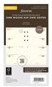 Filofax Kalender Personal 1 Woche auf 2 Seiten cotton cream(deutsch)2026