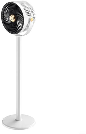 ZYNCUE Ventilador de pie silencioso de 20 dB con altura ajustable para dormitorio, 3 velocidades, oscilación de 360 grados, altura ajustable, para uso doméstico (blanco gris)