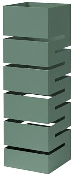 Baroni Home Moderner Design-Schirmständer aus geometrischem Metall mit 2 Haken und abnehmbarer Regenwanne, 15,5 x 15,5 x 49 cm Grün