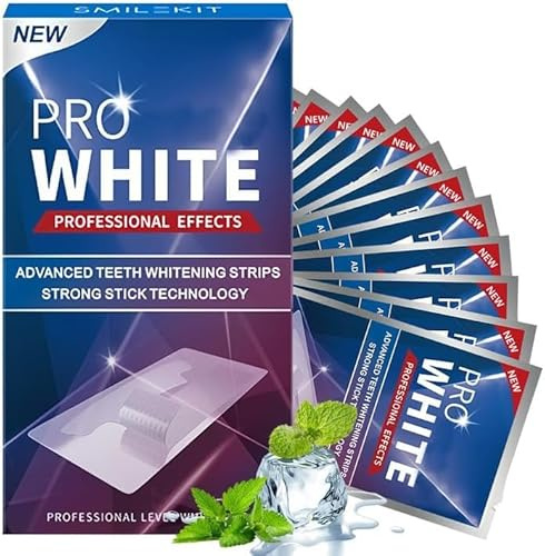 28 Strisce Sbiancanti Denti,Professionale Teeth Whitening Strips,Strisce per la cura dei denti,Aiutano a ridurre le discromie superficiali, formula delicata,per un sorriso più luminoso